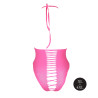 Ouch! Glow Body échancré ouvert à l'entrejambe avec dos nu Rose Fluo